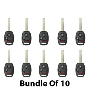 10 x 2007-2015 Honda / 3-Button Remote Head Key / MLBHLIK-1T (AFTERMARKET) (BUNDLE OF 10)