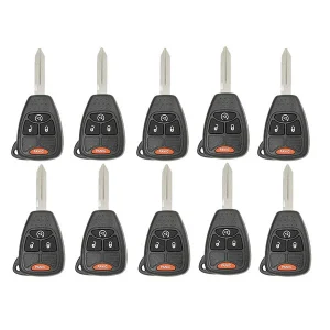 50 x 2007-2018 Jeep Dodge Chrysler / 4-Button Remote Head Key / OHT692713AA (AFTERMARKET) (Bundle of 50)